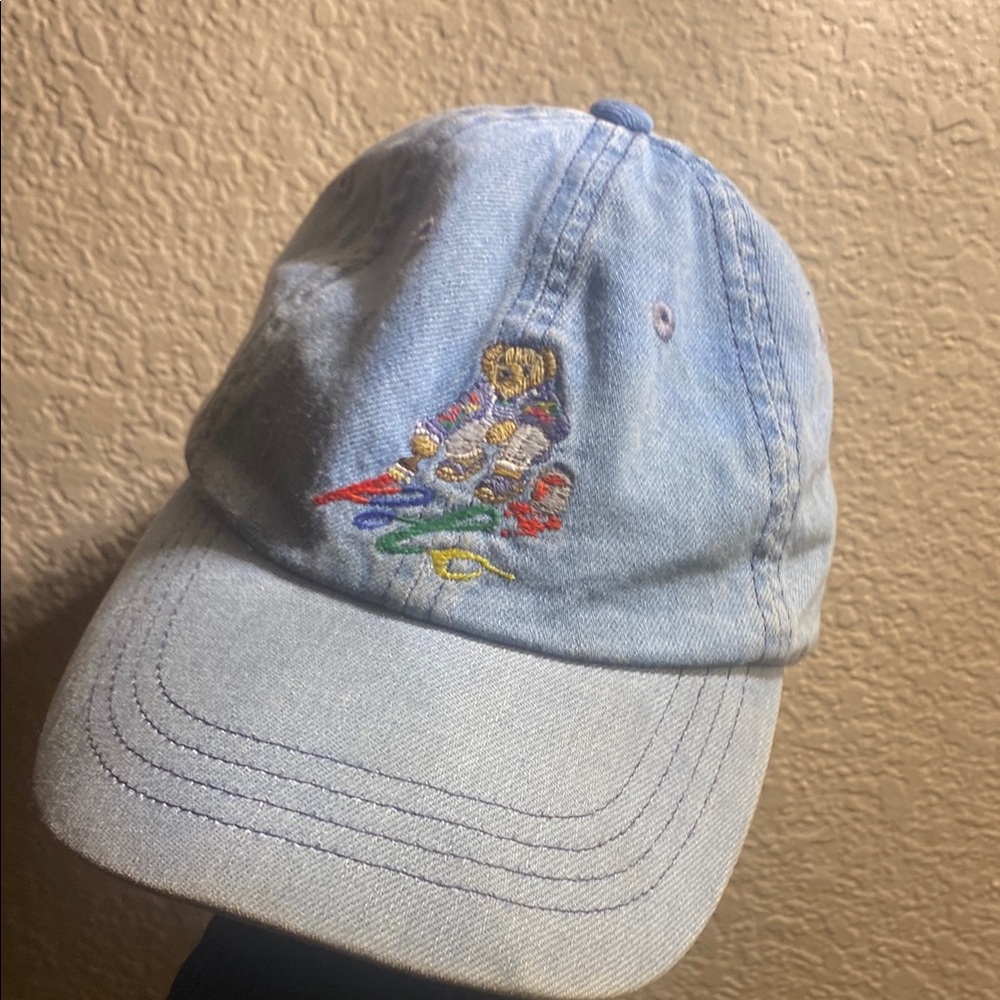 Vintage Denim Cap with Embroidered Design
